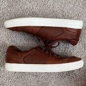 Johnston & Murphy Banks brown leather sheepskin U-Throat sneaker, Men’s 11